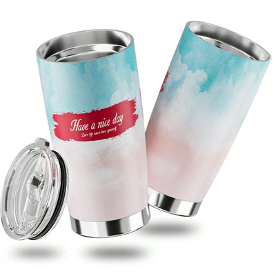 20oz Fashionable Stainless Steel Tumbler with Lid - Perfect Gift for Loved Ones