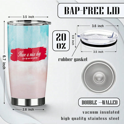 20oz Fashionable Stainless Steel Tumbler with Lid - Perfect Gift for Loved Ones