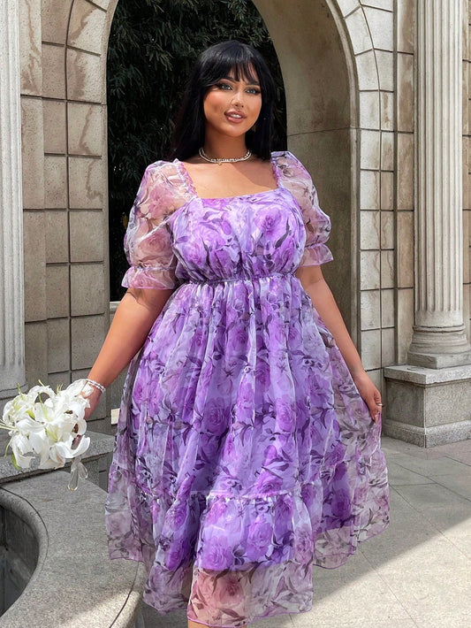 Experience the dreamy elegance of our Princess dress. Crafted with plus size organza and a stunning print, this dress is perfect for any special occasion. With its unique design and comfortable fit, you'll feel like royalty all day long. Make a statement and turn heads with this one-of-a-kind dress.