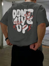 Bold and Stylish: Men's Slogan Printed Short Sleeve T-Shirt