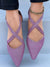 Step Into Style Glittery Purple Pointed Toe Flats