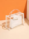 Sparkling White Stadium-Approved Transparent Bag: The Ultimate Concert & Sports Event Accessory for Women