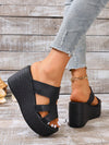 Summer Style: Women's Plus Size Waterproof Platform Wedge Sandals with Braided Straps