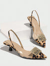 Elegant Rhinestone & Metal Buckle Stiletto Heels with Cat-Shaped Back Strap - Perfect for Parties & Dates