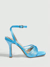 Sparkling Blue Eyes: Rhinestone-Embellished High Heeled Sandals for Women