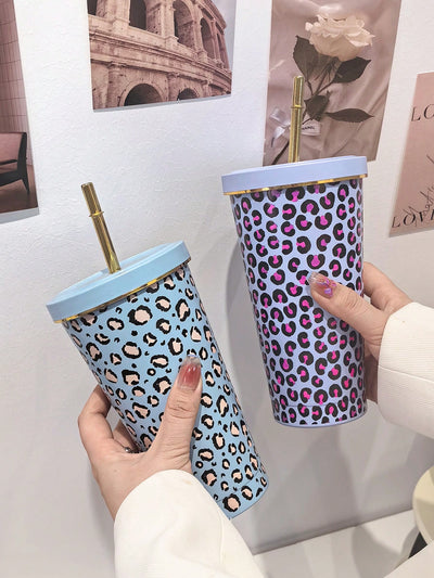 Leopard Series Double Wall Stainless Steel Insulated Water Bottle - Stay Hydrated in Style!