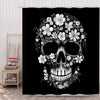 Spooky Chic: Black Skull Pattern Home Decor Shower Curtain Se