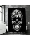 Spooky Chic: Black Skull Pattern Home Decor Shower Curtain Se