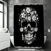 Spooky Chic: Black Skull Pattern Home Decor Shower Curtain Se