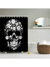 Spooky Chic: Black Skull Pattern Home Decor Shower Curtain Se