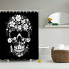 Spooky Chic: Black Skull Pattern Home Decor Shower Curtain Se