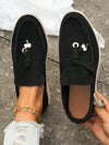 Chic Metal Ring Decorated Penny Loafers: Elevate Your Casual Style