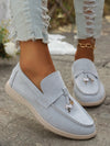 Chic Metal Ring Decorated Penny Loafers: Elevate Your Casual Style