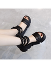 Introducing our stylish Trendy Summer Black Sandals, featuring a Roman-style design with a fish mouth shape. These sandals are perfect for the summer season, providing both trendy and functional style. Made with high-quality materials for long-lasting wear.