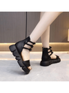 Trendy Summer Black Sandals: Roman Style Fish Mouth Design