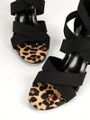 Trendy Multicolor Leopard Print Criss-Cross Gladiator Sandals with Chunky Heels for Women