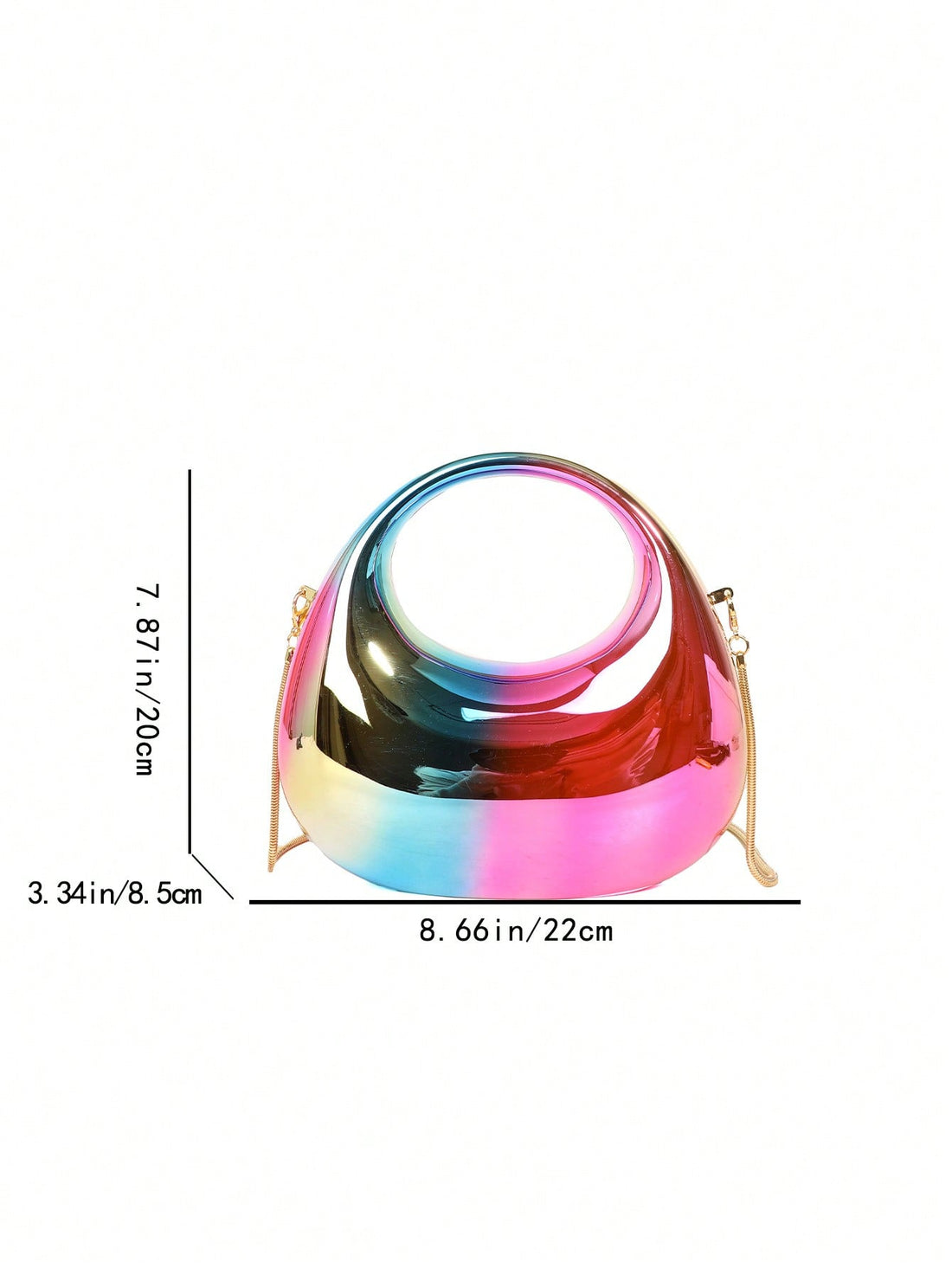 Elevate your evening look with the Glamorous Metal Color Round Party Bag. Its stylish design will make you stand out at any event. Made with high-quality materials, this bag exudes both glamour and durability. Perfect for any formal occasion, it's the ideal choice for those seeking a touch of sophistication.