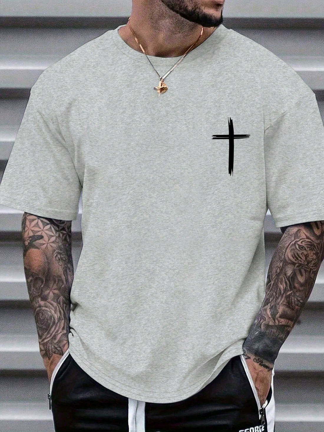 This men's summer casual t-shirt with a slogan-printed style is perfect for warm weather. Made from lightweight, breathable fabric, it ensures comfort and style. The slogan adds a fun and unique touch, making it a versatile piece that can be dressed up or down. Stay cool and trendy this summer!