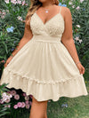 Plus Size Elegant Embroidered Spaghetti Strap Dress – Perfect for Your Dream Vacation