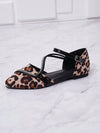 Leopard Print Rhinestone Buckle Flat Mules - Fashionable Comfort for Party Shoes