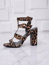 Chic Leopard Peep-Toe Ankle Strap High Heels for Effortless Style