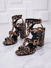 Chic Leopard Peep-Toe Ankle Strap High Heels for Effortless Style