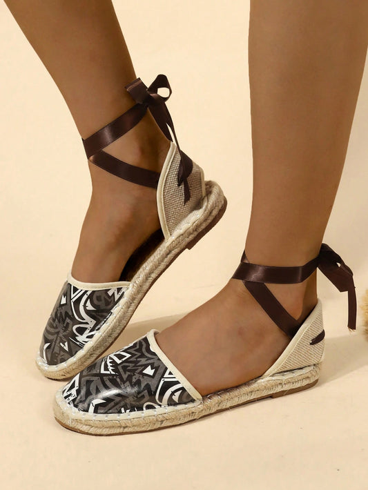 Graffiti Chic: Stylish Ankle Strap Flats for your Vacation