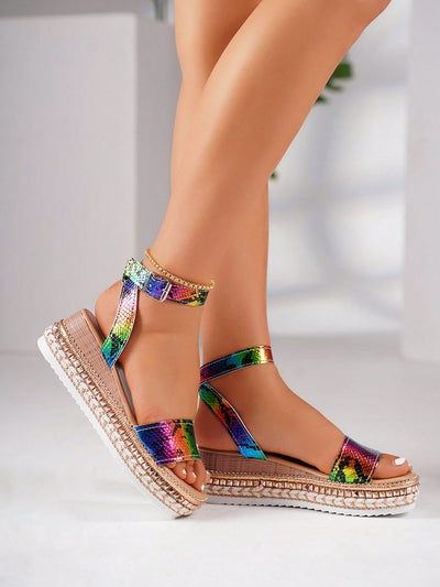 Colorful Vacation Style Wedge Sandals: Comfort and Style Combined