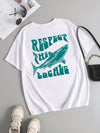 Easy Summer Style: Women's Casual Short Sleeve Tee with Slogan Print