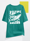 Shark Summer Vibes: Women's Casual Round Neck T-Shirt With Slogan