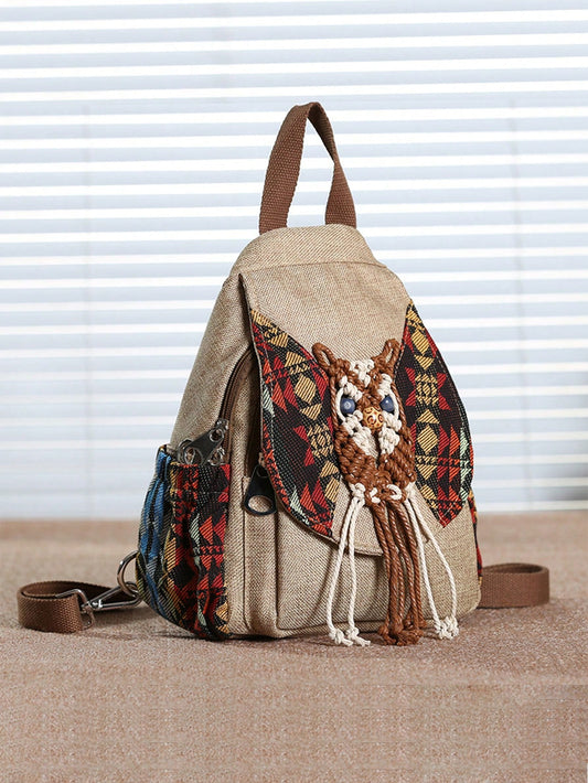 This unique Bohemian Beauty backpack combines vintage charm with functional design. The embroidered flap adds a touch of elegance, while the tassel detail adds bohemian flair. Perfect for everyday use or special occasions, this backpack is a must-have for fashion-forward individuals.