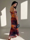 Radiant Summer Vibes Tie-Dye Pleated Dress: Embrace the Asymmetric Neckline