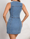 Simple Style for Daily Wear: Women's Sleeveless Denim Dress