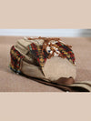 Bohemian Beauty: Vintage Embroidered Flap Backpack with Tassel Detail