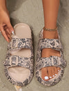 Luxe Leopard Prints: Adjustable Platform Flip-Flops for Women