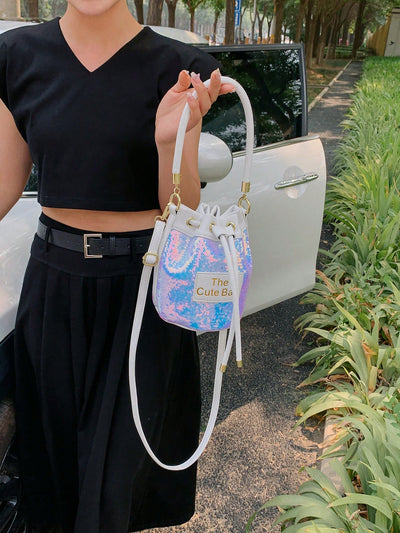Shimmer and Shine: New Sequined Bucket Bag - A Must-Have Crossbody Handbag for Spring/Summer
