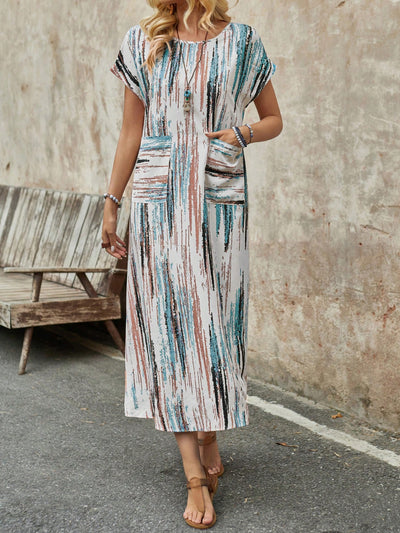 Step into summer with our Sun-Kissed Stripes dress! Made for the stylish and vibrant woman, this dress features colorful stripes that will have you standing out in any crowd. Designed with comfort and style in mind, this dress will have you looking and feeling your best all season long.