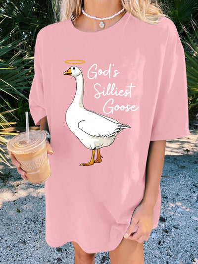 Introducing the Goose Graphics Casual Tee - your new must-have wardrobe essential. Made with high-quality materials, this tee offers both style and comfort. The intricate graphic design adds a unique touch, making it perfect for any casual occasion. Don't miss out on this versatile and stylish addition to your wardrobe.