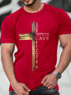 Men's Letters and Cross Print T-Shirt: A Stylish Statement Piece