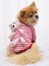 Cozy Chic: Plaid Cartoon Bear Pet Sweatshirt for Small to Medium Pets