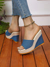 Summer Chic: Mature Fashionable Wedge Heel Slippers for Casual Style