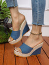 Summer Chic: Mature Fashionable Wedge Heel Slippers for Casual Style