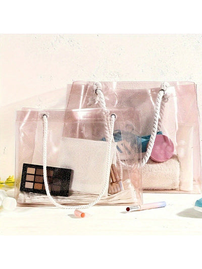 Clear PVC Tote Bag: Stay Stylish and Organized on the Go!