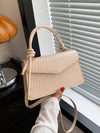 Retro Chic: Vintage Woven Texture Small Square Bag - Three-in-One Women's Shoulder Messenger Bag