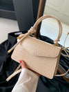 Retro Chic: Vintage Woven Texture Small Square Bag - Three-in-One Women's Shoulder Messenger Bag