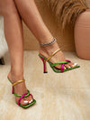 Elevate your summer style with our Chic and Stylish Women's Multi-Color Square Toe High Heels Sandals. These sandals combine fashion and comfort, with a trendy square toe design and a comfortable high heel. Perfect for any summer occasion, these sandals will add a touch of elegance to any outfit.