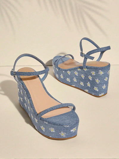 Fashion Forward: Floral Pattern Wedge Sandals for Your Spring/Summer Outfits