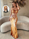 Leopard Print Spaghetti Strap Mermaid Dress: The Ultimate Bachelorette Party Outfit