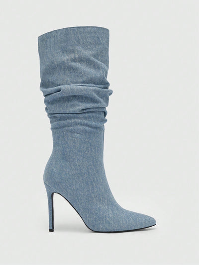 Chic Slouchy Stiletto Heeled Boots - Perfect for Summer Parties and Special Occasions