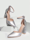 Chic Silver Colorblock Chunky Heel Pumps - Perfect for Graduations, Parties, and Summer Nights